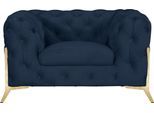 Chesterfield-Sessel HOME AFFAIRE "Amaury Sessel", blau, B:125cm H:75cm T:97cm, Struktur (100% Polyester9;Samtoptik (100% Polyester), Sessel, Chesterfield-Sessel, aufwändige Knopfheftung, moderne Chesterfield Optik, Fußfarbe wählbar