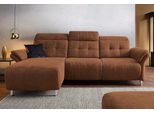 Ecksofa HOME AFFAIRE "Manhattan L-Form", braun (cognac), B:270cm H:102cm T:168cm, Kunstleder SOFTLUX;Flachgewebe (100% Polyester);Struktur (100% Polyester), Sofas, Ecksofa, 2 Sitze mit elektrischer Relaxfunktion, verstellbare Armlehnen