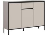 Sideboard HOME AFFAIRE "NORT, Höhe: 101cm, mit Metall Stabfuß, 3 Türen, 1 Schubkasten", beige (kaschmir nachbildung), B:136cm H:101cm T:38cm, Sideboards, Sideboard, Anrichte, Kommode, Schrank, Board, Higboard