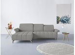 Ecksofa HOME AFFAIRE "Fresh L-Form", grau (hellgrau), B:281cm H:79cm T:185cm, 100% Polyester, Sofas, Ecksofa, Federkern, wahlweise Kopfteilverstellung und motorischer Vorziehsitz