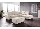 Ecksofa HOME AFFAIRE "Cornwall L-Form", beige (natur), B:283cm H:84cm T:253cm, Struktur fein (100% Polyester);Luxus-Microfaser weich (90% Polyester, 10% Polyamid), Sofas, Ecksofa, incl. Sitztiefenverstellung, mit Bettfunktion und Kopfteilverstellung