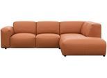 Ecksofa FLEXLUX "Lucera, super Sitzkomfort durch Kaltschaum im Sitz, L-Form", braun (modern cognac braun), B:256cm H:73cm T:231cm, 100% Echteder, Sofas, Ecksofa, modern & anschmiegsam, Designsofa, modernes skandinavisches Design