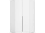 Eckkleiderschrank OTTO HOME "Kleiderschrank Schrank Ankleidezimmer Schlafzimmer Garderobe AGORDO", weiß (alpinweiß), B:117cm H:210cm T:117cm, Holzwerkstoff, Schränke, Eckkleiderschrank, voll ausgestattet mit großzügigem Stauraum, 2 Höhen MADE IN GERMANY