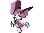 Kombi-Puppenwagen CHIC2000 "Jara, Jeans pink", rosa (jeans pink), Puppenwagen, KinderB:70cm H:85cm T:70cm, Kunststoff, Polyester, Stahl, Kombi-Puppenwagen, zusammenklappbar, B:70cm H:85cm T:70cm
