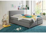 Boxspringbett HOME AFFAIRE "Eliana", grau, B:187cm L:210cm, Komplettbetten, Boxspringbett, inkl. Topper, in 4 Breiten, 3 Matratzenarten und 2 Härtegraden
