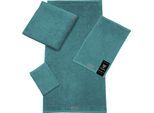 Gästehandtuch ROSS "Smart", grün (smaragd), B:30cm L:50cm, Frottier, Obermaterial: 100% Baumwolle, Handtücher, Gästehandtuch, Uni-Rippe mit Velourslabel