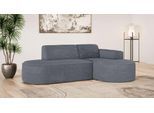 Ecksofa OTTO HOME "ADELLA Design-Sofa mit Recamiere rechts/links, 248/159/76 cm", grau, B:248cm H:76cm T:159cm, 100% Polyester, Sofas, Ecksofa, L-Form mit Wellenunterfederung, runde Form, auch in Cord