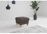 Polsterhocker HOME AFFAIRE "Rochelle", grau (fango), B:58cm H:47cm T:58cm, 100% Polyester, Hocker, Polsterhocker, Massive 12 cm Holzbeine