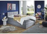 Boxspringbett HOME AFFAIRE "Fornoli", grau (hellgrau), B:140cm L:210cm, Komplettbetten, Boxspringbett, inkl. Topper und Bettkasten, H3 in zwei Matratzenarten
