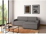 Ecksofa TRENDMANUFAKTUR "Graz, wahlweise mit Sitzvorschub und Bettkasten, L-Form, Breite 246 cm", grau (anthrazit), B:246cm H:73cm T:162cm, 100% Polyester, Sofas, Ecksofa, in Cord-, haustierfreundlichem LEO Struktur- oder LUMOS-3D-Bezug