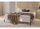 Bett OTTO HOME "Jukon, mit gepolstertem Kopfteil, Füße aus Metall, modernes Design", schwarz (kaschmir, kaschmir, schwarz), B:189cm H:99,5cm L:205,5cm, Betten, Bett, in drei Größen, perfekt auch als Jugendbett