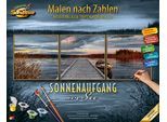 Malen nach Zahlen SCHIPPER "Meisterklasse Triptychon - Sonnenaufgang am See", bunt, Malvorlagen, KinderB:40cm H:40cm, Malen nach Zahlen, Made in Germany, B:40cm H:40cm