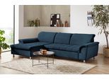 Ecksofa DOMO COLLECTION "FRANZI zeitlos und elegant, moderne Sitzheftung, L-Form", blau (dunkelblau), B:279cm H:81cm T:170cm, Sofas, Ecksofa, wahlweise mit Kopfteilverstellung (dann Tiefe: 170 cm)