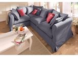 Ecksofa HOME AFFAIRE "Luise L-Form", grau, B:275cm H:75cm T:192cm, Struktur 100% Polyester, Sofas, Ecksofa, mit vielen losen Kissen und abnehmbarer Husse