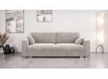 3-Sitzer HOME AFFAIRE "Stevinson Schlafsofa mit Bettkasten, Maße B/H/T: 229/87/97 cm", beige, B:229cm H:87cm T:97cm, 100% Polyester, Sofas, 3-Sitzer, mit Wellenunterfederung, 2 Rückenkissen und 2 Zierkissen