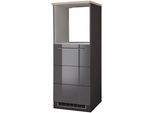 Backofen/Kühlumbauschrank KOCHSTATION "KS-Wien", grau (grau hochglanz), B:60cm H:165cm T:60cm, Holzwerkstoff, MDF, Schränke, Backofen/Kühlumbauschrank, Breite 60 cm, Höhe 165 cm, Türanschlag wechselbar