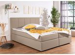 Boxbett HOME AFFAIRE "Fidan", beige (beige, creme), B:194cm L:210cm, Komplettbetten, Boxbett, wahlweise mit Bettkasten, in H2, H3 & H4 erhältilich