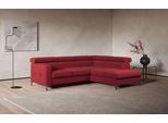 Ecksofa COTTA "Sammy L-Form", rot, B:239cm H:74cm T:207cm, Microfaser Primabelle (100% Polyester);Die Rückseite und die Liegefläche der Bettfunktion in NaturLEDER ist mit schwarzem Spannstoff bezogen, Sofas, Ecksofa, mit Kopfteilverstellung, wahlweise mit Bettfunktion & Bettkasten