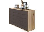 Schubkastenkommode WIEMANN "Cardiff Sideboard, Wäscheschrank, teilmassiv Bianco-Eiche, Schubladen", braun, B:141cm, Sideboards, Schubkastenkommode, Schubkästen inklusive Selbsteinzug und Dämpfung