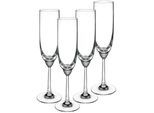 Champagnerglas VILLEROY & BOCH "Champagnergläser Octavie 160 ml 4er Set transparent", bunt (transparent), Glas, Trinkgefäße, Champagnerglas