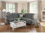 Ecksofa HOME AFFAIRE "Boston L-Form", grau, B:272cm, Struktur (100% Polyester);Luxus-Microfaser Florence (100% Polyester);Chenille (100% Polyester);NaturLEDER (reines Rindsleder), Sofas, Ecksofa, Kopfteilverstellung an jeder Sitzfläche, wahlweise Relaxfunktion