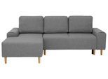 Ecksofa HOME AFFAIRE "Samu L-Form", grau (mittelgrau), B:235cm H:93cm T:160cm, Microfaser PRIMABELLE (100% Polyester);Samtoptik (100% Polyester);Struktur fein (100% Polyester), Sofas, Ecksofa, wahlweise mit Bettfunktion und Bettkasten