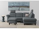 Ecksofa SIT & MORE "Mellum L-Form", grau (dunkelgrau), B:253cm H:87cm T:212cm, 100% Polyester, Sofas, Ecksofa, Federkern, wahlweise mit Bettfunktion, Stauraum und Armteilfunktion