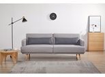 Schlafsofa SALESFEVER "Malmö - Komfortabler 2,5-Sitzer inklusive Zierkissen", grau (grau, anthrazit, natur), B:214cm H:83cm T:86cm, Webstoff (100% Polyester), Pinienholz, Sofas, Schlafsofa, mit Schlaffunktion, Breite 214 cm