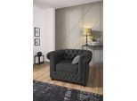 Chesterfield-Sessel HOME AFFAIRE "New Castle Sessel", grau (graphit), B:104cm H:72cm T:86cm, Sessel, Chesterfield-Sessel, hochwertige Knopfheftung, B/T/H: 104/86/72 cm