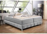 Boxspringbett HOME AFFAIRE "Salo", grau (hellgrau), B:186cm L:226cm, Komplettbetten, Boxspringbett, Ohne Kopfteil, inkl. Topper, auch in Überlänge 220 cm