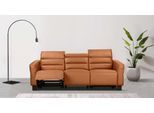 3-Sitzer HOME AFFAIRE "Carpari, 224cm, manuelle od. elektrische Relaxfunktion in 2 Sitzen", braun (cognac), B:224cm H:97cm T:100cm, Sofas, 3-Sitzer, mit USB-A/C, Kopfteilverstellung, Echtleder, Kunstleder, Webstoff