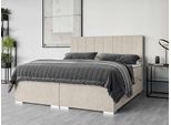 Bett HOME AFFAIRE "Ginoro mit Matratze und Topper, in 3 Breiten (140, 160 und 180 cm)", beige, B:162cm H:119cm L:209cm, 100% Polyester, Betten, Bett, Boxspringbett mit Kopfteil, Bettkasten, Matratze (BFK/TFK) und Topper
