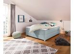 Boxbett HOME AFFAIRE "Alexis", blau (petrol), B:160cm L:200cm, Struktur fein (100% Polyester), Komplettbetten, Boxbett, ohne Kopfteil - ideal für Räume mit Dachschrägen; in 4 Breiten