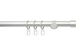 Gardinenstange LIEDECO "Fertigstilgarnitur 20 mm Power Endkappe" Gr. 3, grau (aluminiumfarben), L:200cm Ø:2mm, Eisen, Gardinenstangen, Gardinenstange, Gardinenstange Komplett