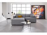 Ecksofa HOME AFFAIRE "Marva 3tlg. L-Form", grau (mittelgrau), B:220cm H:89cm T:180cm, Struktur fein (100% Polyester);Samtoptik (100% Polyester), Sofas, Ecksofa, beide Armlehnelemente ausziehbar für Bettfunktion, mit Bettkasten