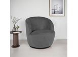 Drehsessel OTTO HOME "FRAZEE", grau (anthrazit), B:66cm H:70cm T:76cm, pine wood frame, foam, fabric, metal base, Sessel, Drehsessel, Lese-Sessel, TV-Sessel, Loungesessel