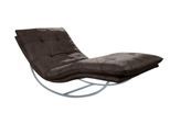 Relaxliege W.SCHILLIG "daily dreams", braun (mocca s37), B:95cm H:85cm T:169cm, Stoff S37 (100% Polyester), Sofas, Relaxliege, in Waffelkissen-Optik, Schaukelgestell silber matt, in 2 Breiten