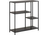 Bücherregal ACTONA GROUP "New York", schwarz, B:80cm H:86cm T:30cm, Metall, Regale, Bücherregal, Regal, Metallgestell in gradliniger Optik, Höhe 86 cm, Assymetrisch