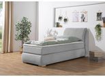 Boxspringbett HOME AFFAIRE "Breitenthal", grau, B:112cm L:222cm, Komplettbetten, Boxspringbett, abnehmbare Rückenkissen mit Klettband
