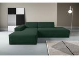 Ecksofa WERK2 "Apollo, hoher Sitzkomfort, aktuelles Design, Breite 264cm, L-Form", grün (moosgrün), B:264cm H:70cm T:188cm, 90% Polyester, 10% Nylon, Sofas, Ecksofa, Puristisches Design mit maximalem Komfort