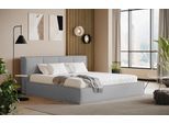 Polsterbett COTTA "MILANO II inkl. Bettkasten, erhältlich in den Breiten 160 & 180cm", grau (light grau), B:215cm L:241cm, 100% POLYESTER (PES), Betten, Polsterbett, ohne Matratze und Topper