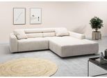 Ecksofa 3C CANDY "Denver auch mit Cord- und Easy care-Bezug, Kopfteilverstellung L-Form", weiß, B:258cm H:68cm T:217cm, 95% Polyester, 5% Nylon, Sofas, Ecksofa, wahlweise. mit motorischer Sitztiefenverstellung