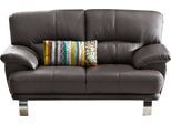 2-Sitzer TRENDMANUFAKTUR "Cecillia, in italienischem Design, bequem", braun, B:162cm H:87cm T:89cm, Kunstleder SOFTLUX;Microfaser PRIMABELLE (100% Polyester);NaturLEDER (echtes Rindsleder) in Sitz und Rücken. Korpus in passendem Kunstleder SOFTLUX bezogen;Luxus-Microfaser ALCAZAR (100% Polyester), Sofas, 2-Sitzer, hochwertige Verarbeitungsdetails