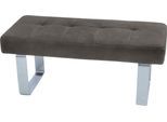 Hockerbank K+W KOMFORT & WOHNEN "Santos II", grau (dunkelgrau), B:113cm H:51cm T:49cm, 100% Polyester, Hocker, Hockerbank, Sitzpolsterung aus hochwertigem Kaltschaum, Breite ca. 113 cm