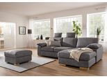 Ecksofa HOME AFFAIRE "Ventura L-Form", grau (anthrazit), B:277cm H:86cm T:172cm, Luxus-Microfaser in Lederoptik (100% Polyester);Struktur (100% Polyester);Luxus-Microfaser (90% Polyester, 10% Polyamid), Sofas, Ecksofa, wahlweise mit Bettfunktion und Bettfunktion/Bettkasten