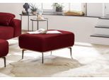 Polsterhocker W.SCHILLIG "run", rot (light brick w82), B:75cm H:46cm T:60cm, Flachgewebe W82 Q2 (74% Polyacryl, 26% Polyester), Hocker, Polsterhocker, mit Holzsockel, Füße in Bronze pulverbeschichtet, Breite 75 cm