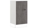 Kühlumbauschrank IMPULS KÜCHEN "Prag", Breite/Höhe: 60/104,3 cm", grau (beton, optik schiefer dunkelgrau), B:60cm H:104,3cm T:57,6cm, Dekorfolie, Holzwerkstoff, Schränke, Kühlumbauschrank, vormontiert, mit Drehtür