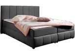 Boxbett OTTO HOME "Hartley inkl. Bettkasten und Topper, auch in Überlänge erhältlich", anthrazit, B:212cm L:230cm, Komplettbetten, Boxbett, wahlweise mit Bonnell- oder TTFK-Matratze in H2, H3 o. H4 erhältlich