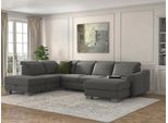 Wohnlandschaft SIT & MORE "Dundee U-Form", grau, B:338cm H:86cm T:219cm, Sofas, Wohnlandschaft, mit Federkern und Edelstahlfüßen, wahlweise mit Kopfteilverstellung