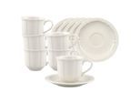 Tasse VILLEROY & BOCH "Espressotassen mit Untertassen Manoir 80 ml 6er Set weiß", weiß, Porzellan, Trinkgefäße, Tasse